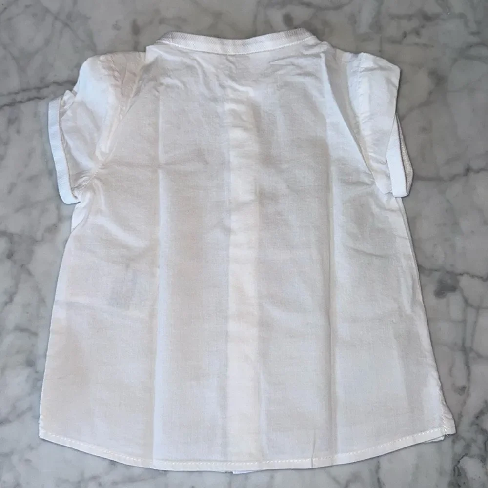 Mayoral Baby White & Gray Plaid Outfit 6/9M